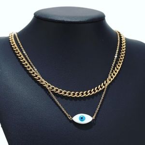 Evil Eye Necklace Set Stainless Steel